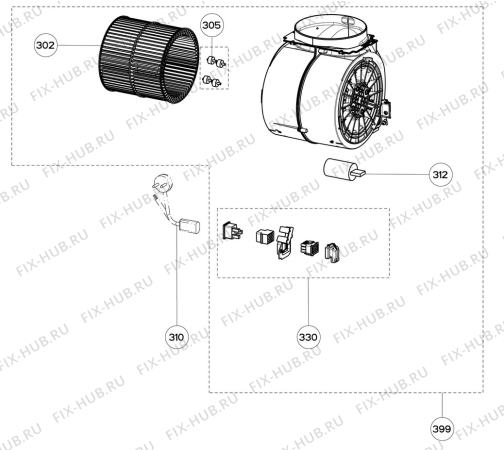 Взрыв-схема вытяжки Electrolux EFB90566BX - Схема узла Motor